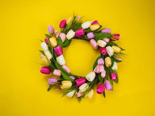 Beautiful Flower Crown in Yellow Background