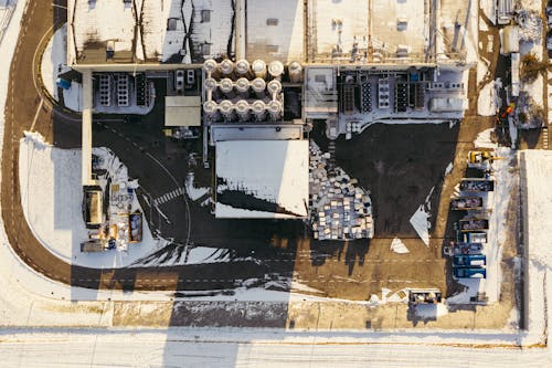 Fotos de stock gratuitas de almacén, foto con dron, imágenes aéreas