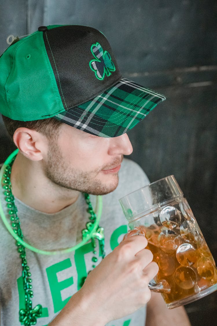 Man With Mug Of Beer On Saint Patricks Day