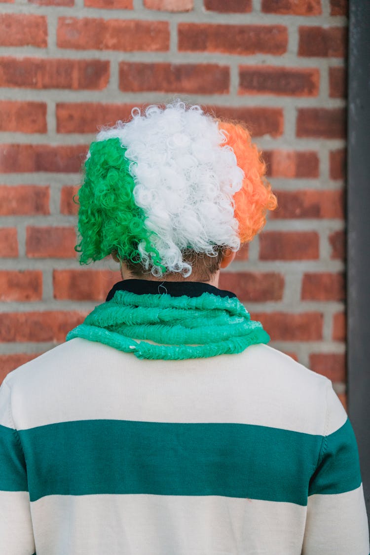 Faceless Man On Street During Saint Patricks Day