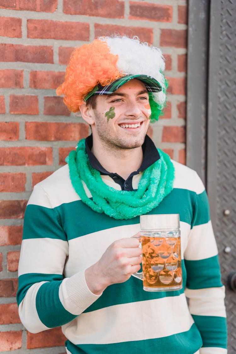 Happy Man With Beer During Saint Patricks Day