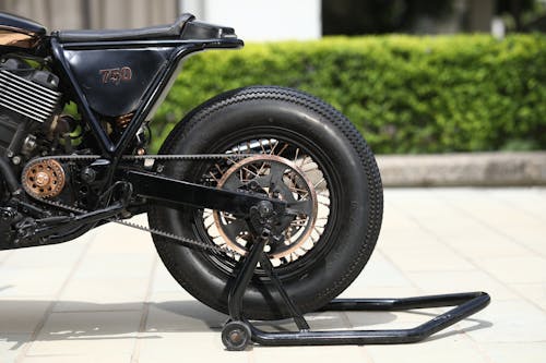 Black Motorcycle Rear Wheel