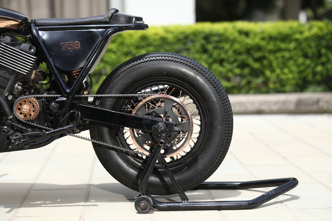 Free Black Motorcycle Rear Wheel Stock Photo