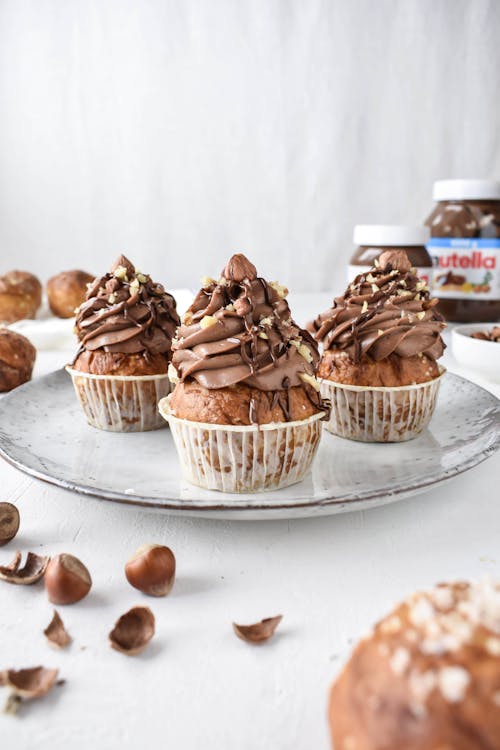 Free Close-Up Shot of Delicious Chocolate Cupcakes Stock Photo