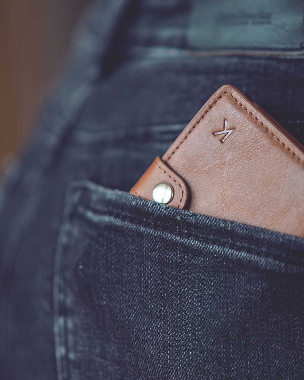 Full-grain leather bifold wallet
