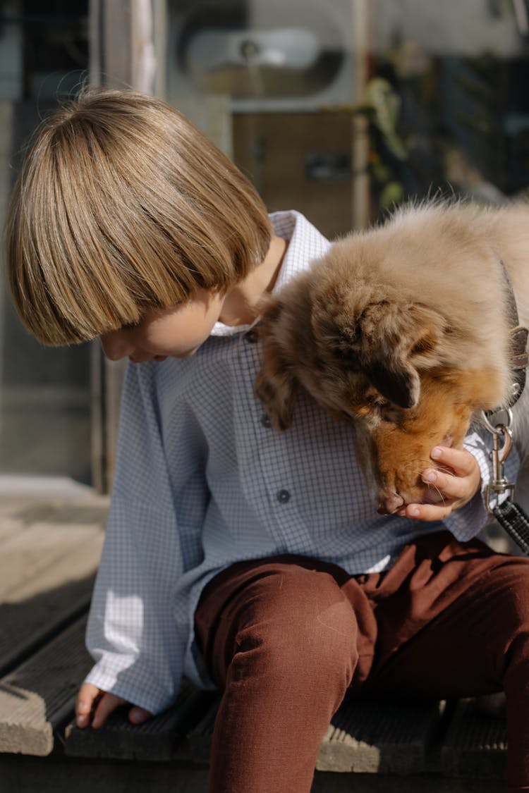 Boy With His Pet Dog