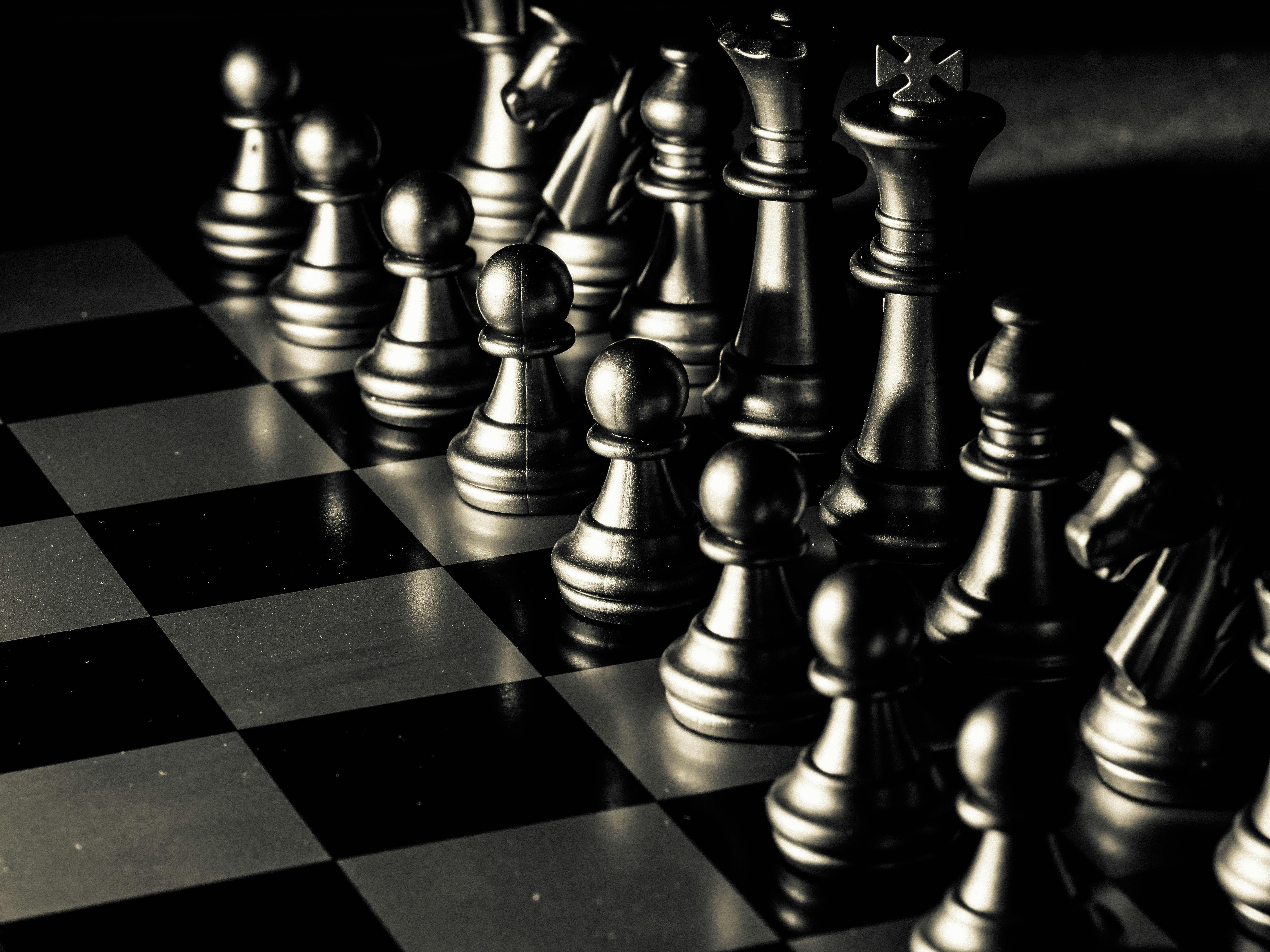 Enjoy In Chess Board, 3D illustration Background for advertising and  wallpaper in challenging game