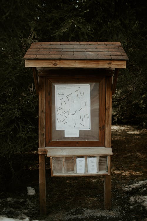 Wooden Structure with a Tourist Map 