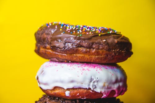 Close-Up Shot of Stack of Doughnuts