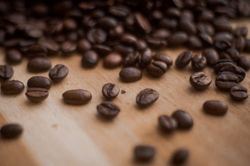 Free Close-Up Shot of Roasted Coffee Beans Stock Photo