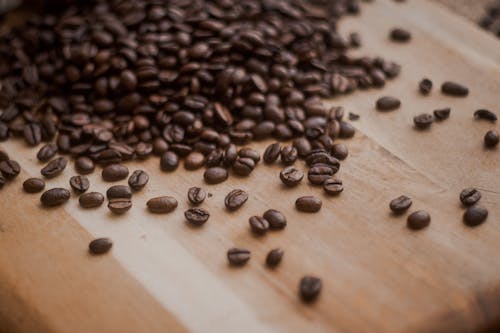 Free Close-Up Shot of Roasted Coffee Beans  Stock Photo