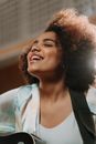 Woman in White Shirt Smiling