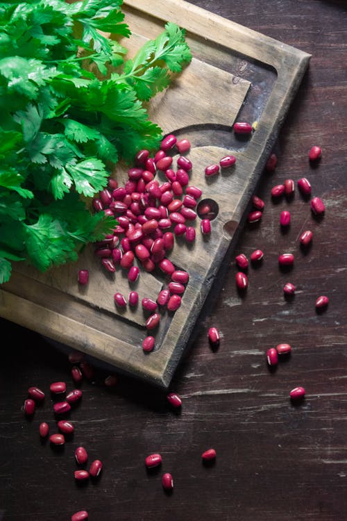 Free Close-Up Shot of Beans and Leafy Vegetables  Stock Photo