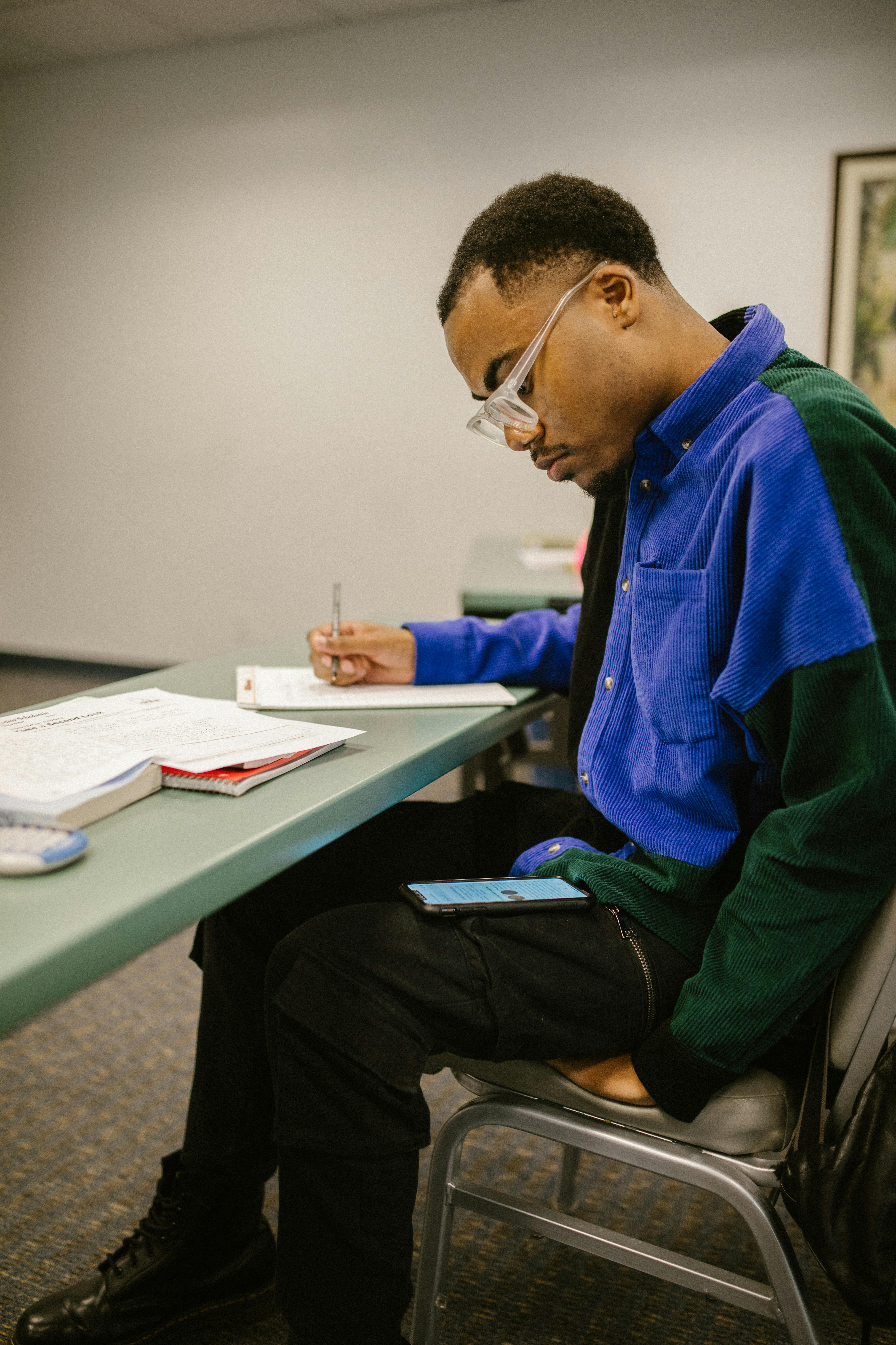 student cheating during an exam