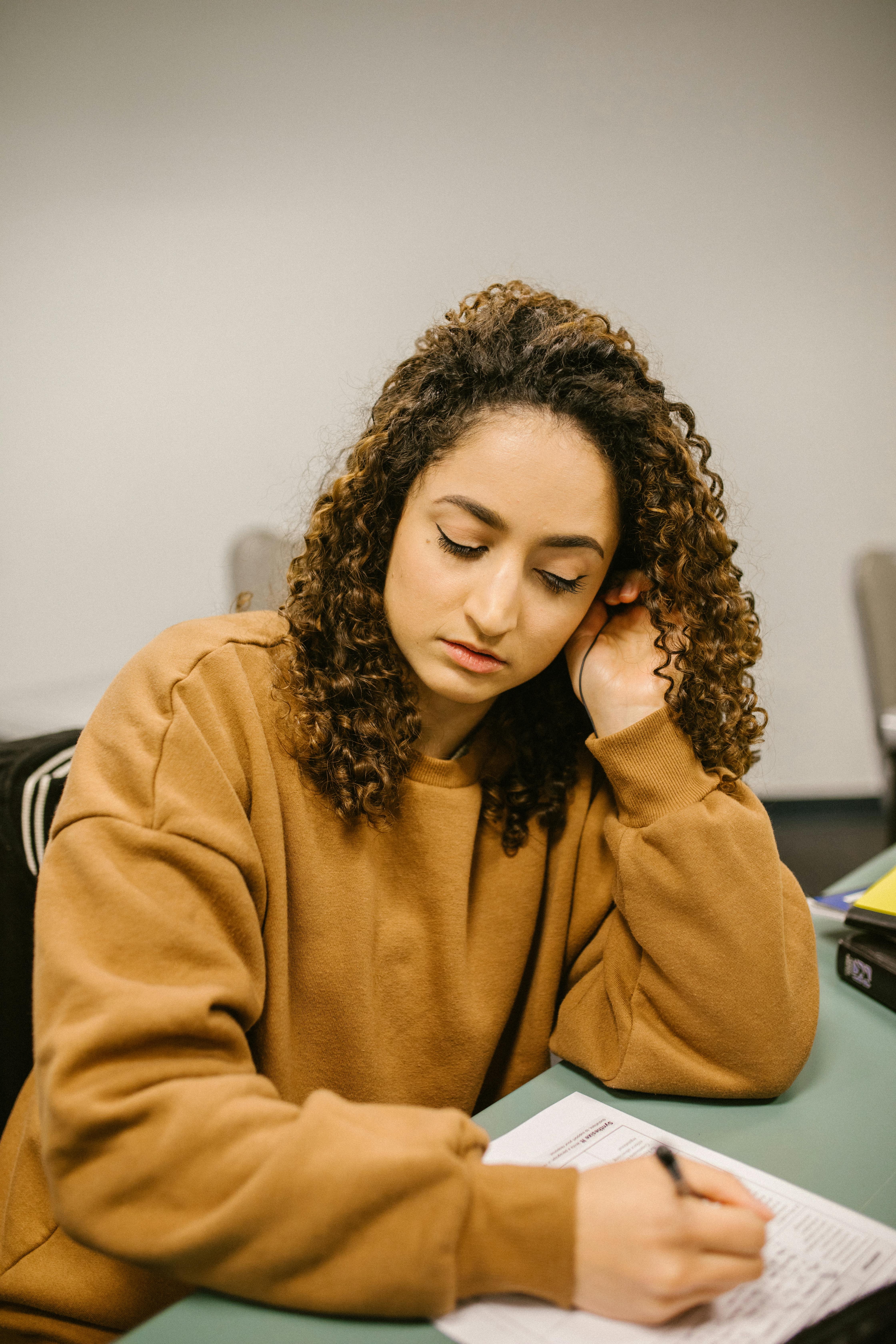 student cheating during an exam