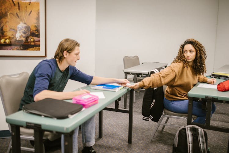 Students Cheating During An Exam