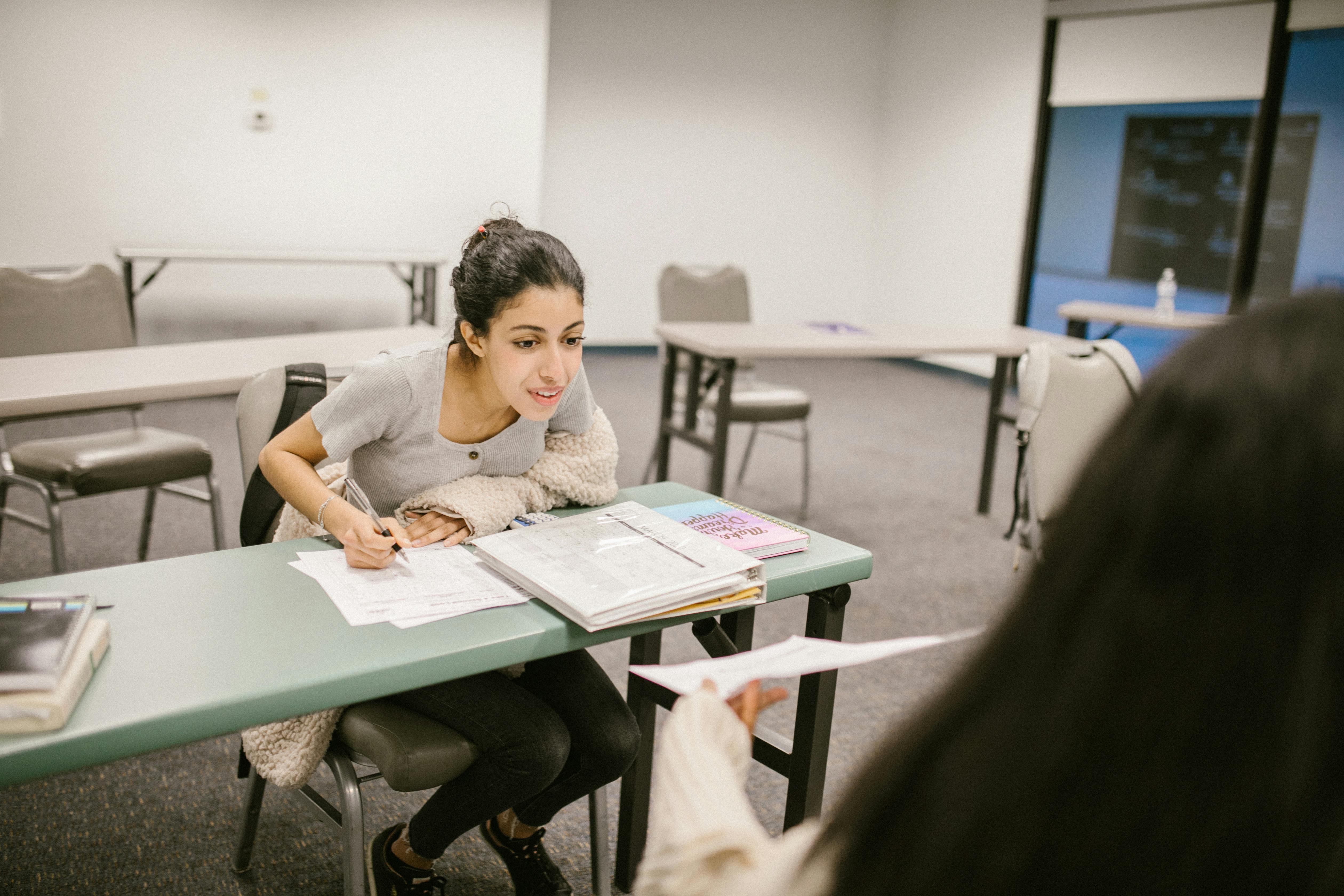 student cheating during an exam