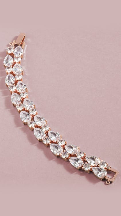 Close-Up Shot of a Diamond Bracelet 