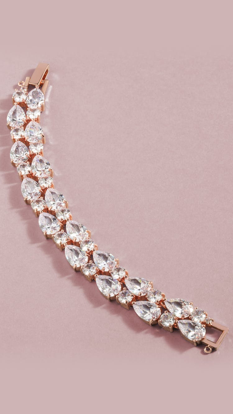 Close-Up Shot Of A Diamond Bracelet 