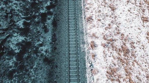 Бесплатное стоковое фото с Аэрофотосъемка, вид сверху, железная дорога
