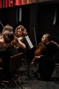 A string quartet performing elegantly during a live concert.