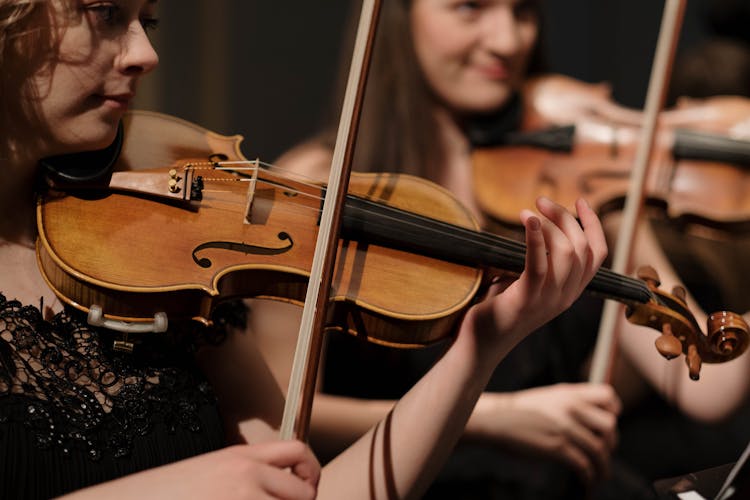 A Woman Playing Violin