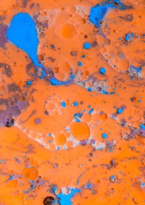 Blue and Orange Abstract Painting