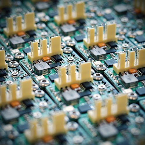 Free Close-Up Shot of Circuit Board Components Stock Photo