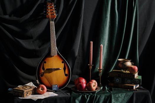 A Plate of Fresh Fruits and a Mandolin 