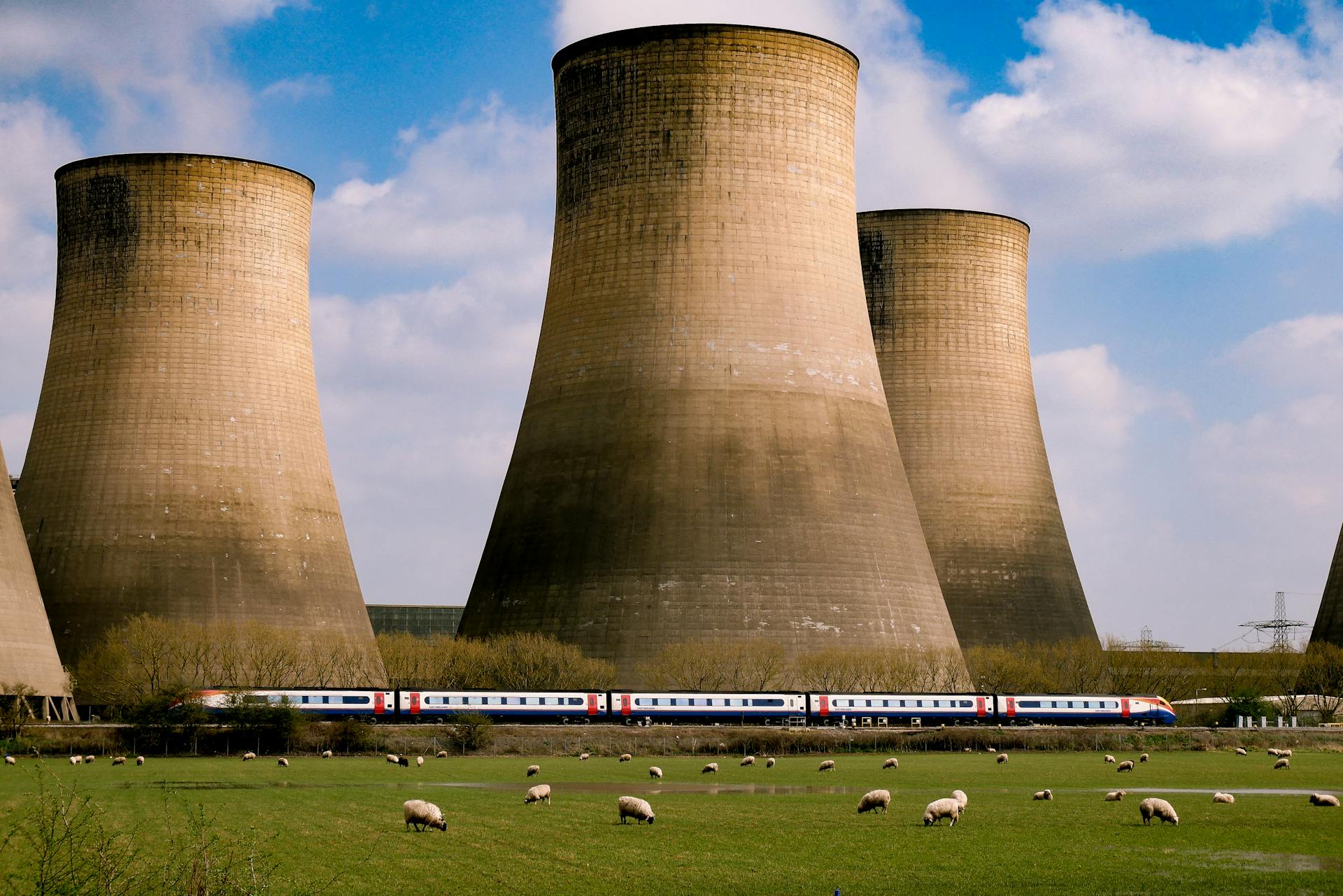 Nuclear Power Plant Under the Blue Sky