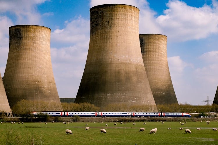 Nuclear Power Plant Under The Blue Sky