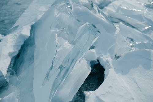 A Close-up Shot of a Ice