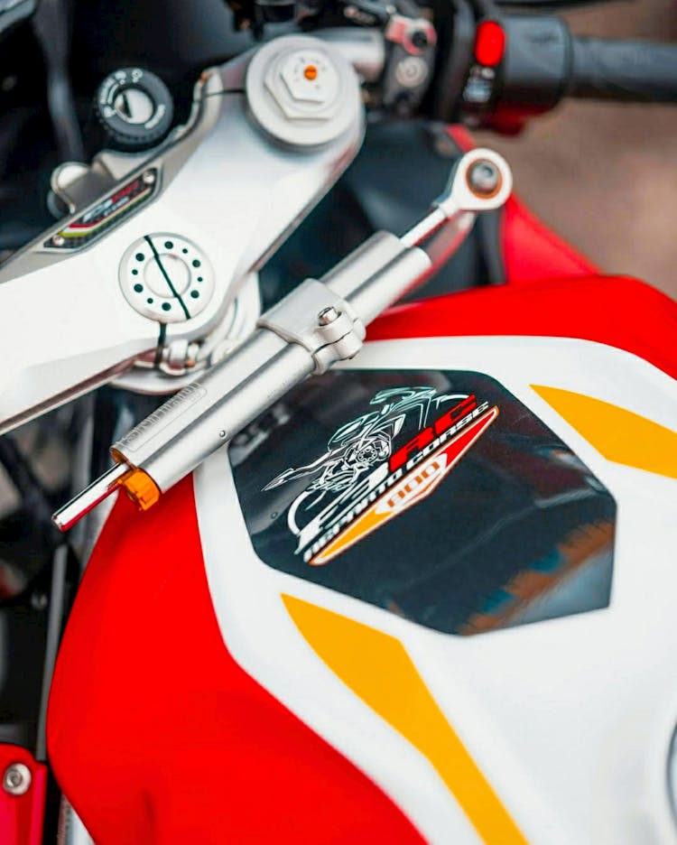 Close-up Of A Motorbike Steering Panel