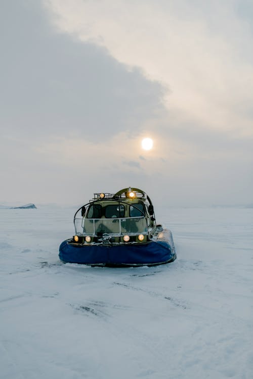 Vehicle on Frozen Lake