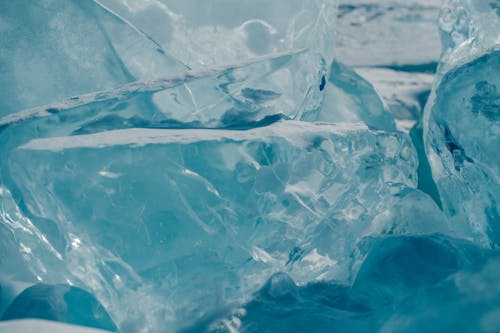 Close-up of Clear Ice Blocks 