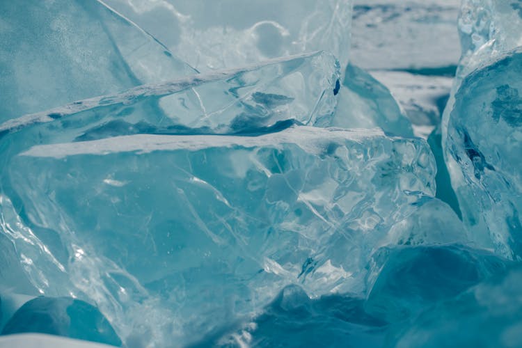 Close-up Of Clear Ice Blocks 