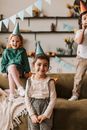 Cute Little Children During Birthday Party