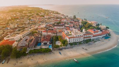 Aerial view of Stone Town, Zanzibar