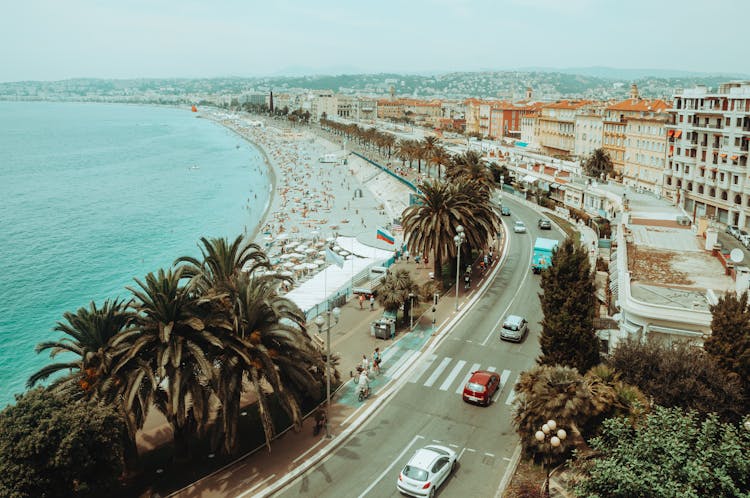 People In The Beach Of Nice France