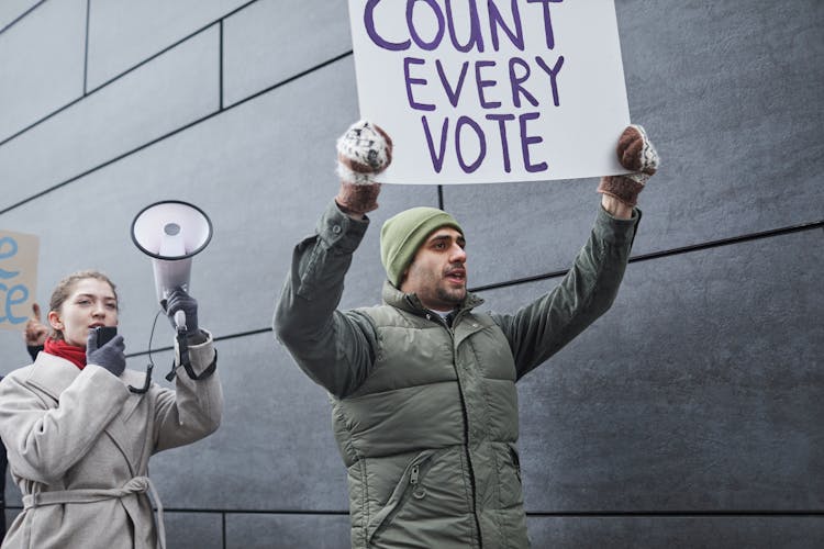 People Holding A Political Protest