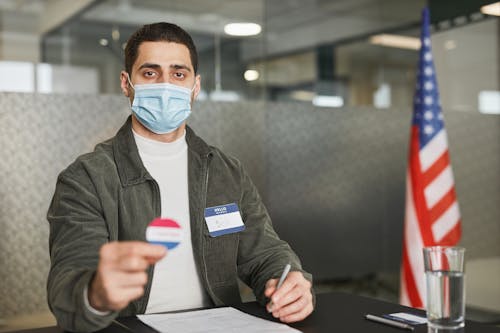 A Man Wearing Surgical Mask