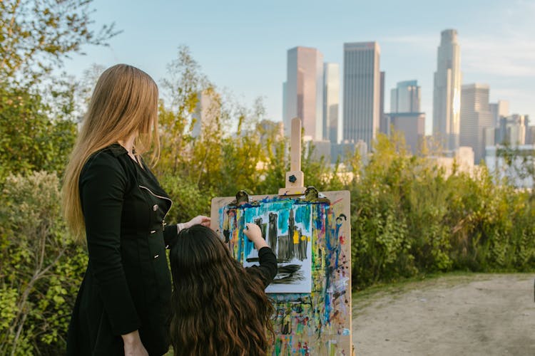 A Girl In Black Top Painting