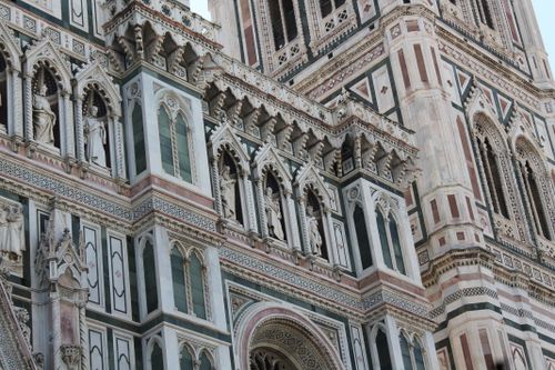 Free Ornate facade of Florence Cathedral showcasing Gothic architecture. Stock Photo
