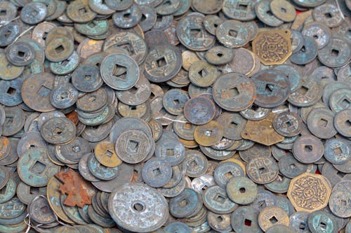 Pile of Old and Dirty Coins  