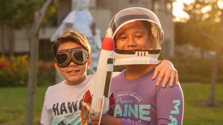 Boys Playing A Rocket