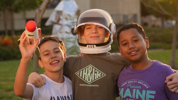 Kids Grouping Together For A Photo