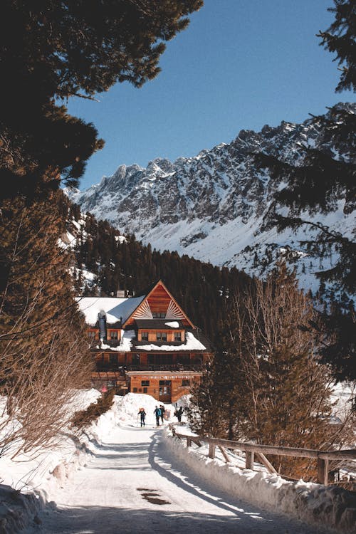 A Hotel Resort in the Snow Covered Mountain