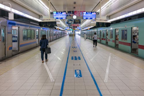 Trains on Metro Station