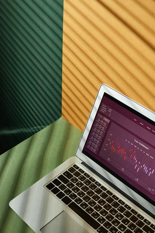Close-up of a laptop screen showing data visualisation