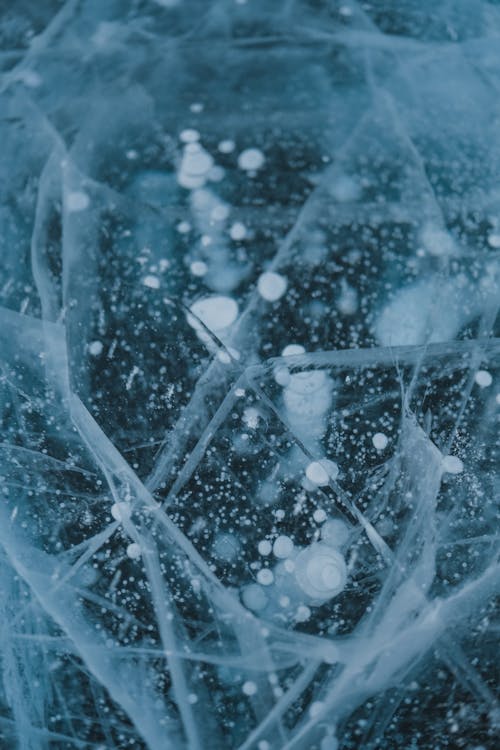 Textured backdrop of icy sea with rough surface